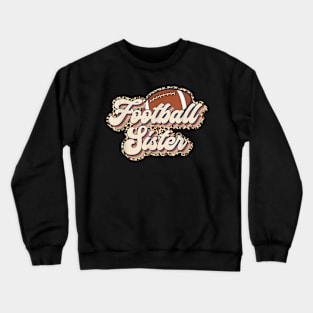 Leopard Retro Football Sister Crewneck Sweatshirt